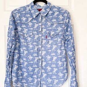 Levi’s Cowboy Print Weatern Button Down Shirt